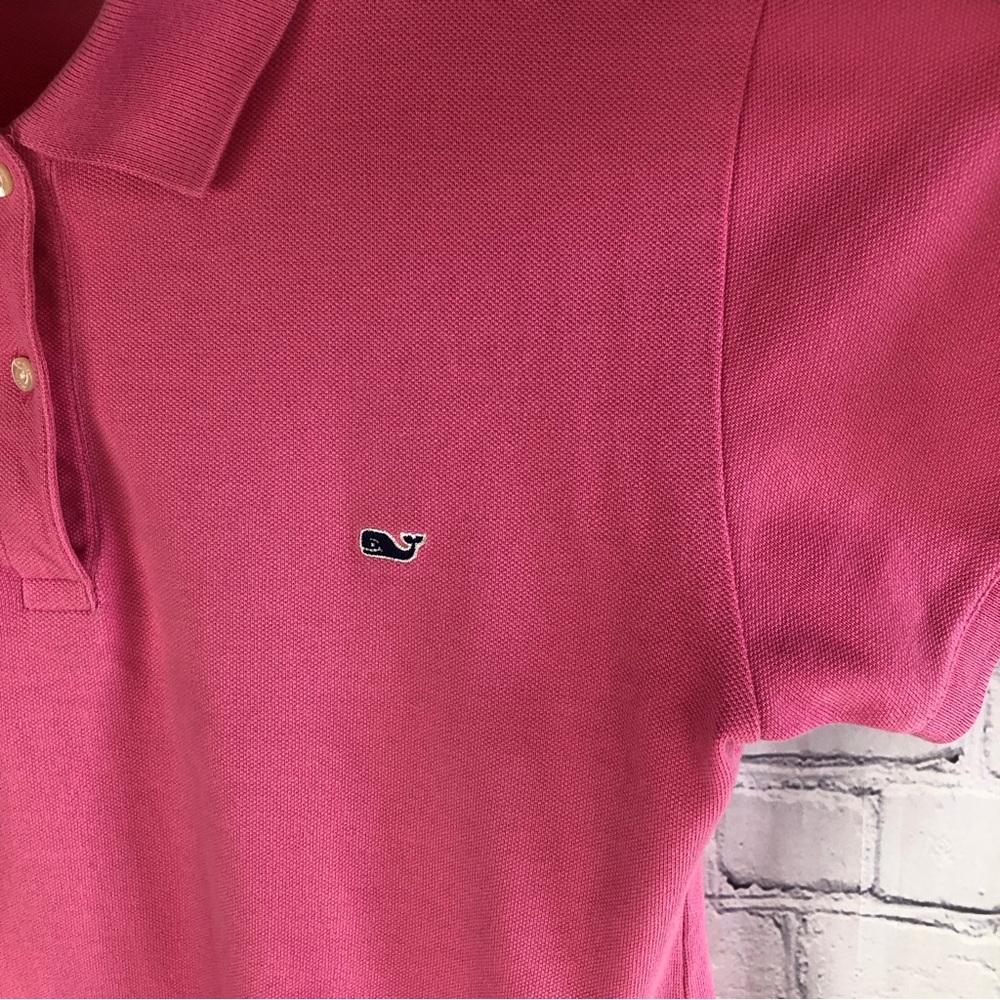 Vineyard Vines Classic Pique Polo short sleeve shirt cotton hot pink size large - Picture 3 of 7